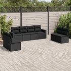 8-piece Lounge Set with Cushions Polyrattan Black