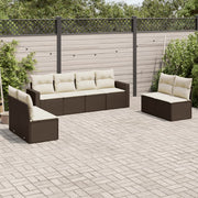 Loungeset poly rattan 8-delig bruin