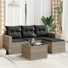 Loungeset 5-delig poly rattan lichtgrijs