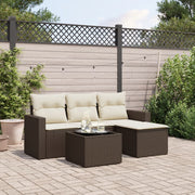 Loungeset 5-delig poly rattan bruin