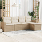 Loungeset 5-delig poly rattan beige