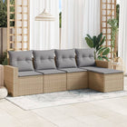 Loungeset 5-delig poly rattan beige