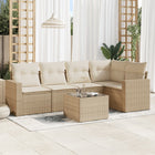 Loungeset 6-delig poly rattan beige