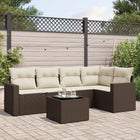Loungeset poly rattan 6-delig bruin