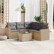 Loungeset poly rattan 6-delig beige