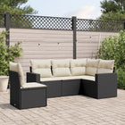 5-Piece Loungeset with Cushions Poly Rattan Black