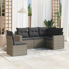 Loungeset 5-delig poly rattan grijs