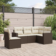 Loungeset 5-delig poly rattan bruin