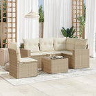 Loungeset 6-delig poly rattan beige