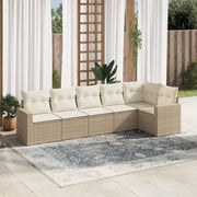 Loungeset 6-delig poly rattan beige