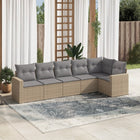 Loungeset 6-delig poly rattan beige