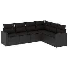 6-Delige Loungeset Met Kussens Poly Rattan Zwart