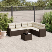 Loungeset 7-delig poly rattan bruin