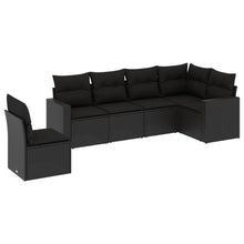 6-Delige Loungeset Met Kussens Poly Rattan Zwart