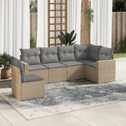 Loungeset 6-delig poly rattan beige