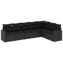 7-Delige Loungeset Met Kussens Poly Rattan Zwart