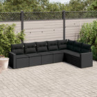 Loungeset 7-delig poly rattan zwart