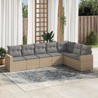 Loungeset 7-delig poly rattan beige