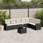 Loungeset 8-delig poly rattan zwart