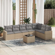 Loungeset 8-delig poly rattan beige