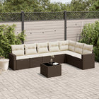 Loungeset 8-delig poly rattan bruin