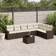 Loungeset 8-delig poly rattan bruin