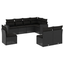 8-Delige Loungeset Met Kussens Poly Rattan Zwart