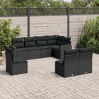 Loungeset poly rattan 8-delig zwart