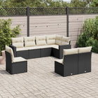 Loungeset 8-delig poly rattan zwart