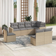 Loungeset 8-delig poly rattan beige