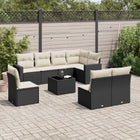 Loungeset 9-delig poly rattan zwart