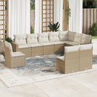 Loungeset 10-delig poly rattan beige