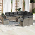 Loungeset 11-delig poly rattan grijs