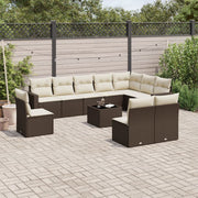 Loungeset 11-delig poly rattan bruin