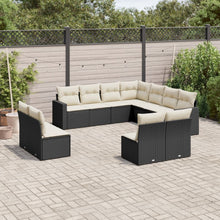 11-Delige Loungeset Met Kussens Poly Rattan Zwart