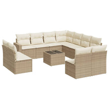 12-Delige Loungeset Met Kussens Poly Rattan Beige