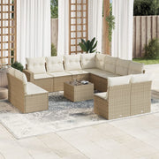 Loungeset 12-delig poly rattan beige
