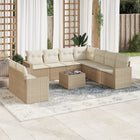 Loungeset 10-delig poly rattan beige