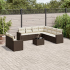 Loungeset 10-delig poly rattan bruin