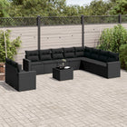 Loungeset 11-delig poly rattan zwart