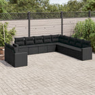 Loungeset 11-delig poly rattan zwart