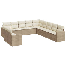 11-Delige Tuinset Met Kussens Poly Rattan Beige