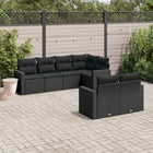 Loungeset 7-delig poly rattan zwart