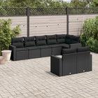 Loungeset 8-delig poly rattan zwart