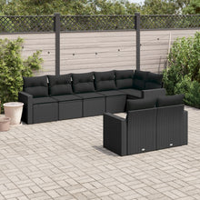 8-Delige Loungeset Met Kussens Poly Rattan Zwart