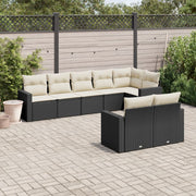 Loungeset 8-delig poly rattan zwart