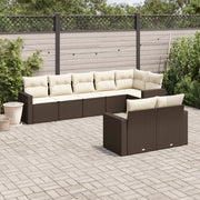Loungeset poly rattan 8-delig bruin