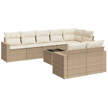 9-Delige Loungeset Met Kussens Poly Rattan Beige