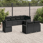 8-piece Lounge Set with Cushions Polyrattan Black