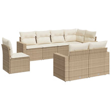 8-Delige Loungeset Met Kussens Poly Rattan Beige